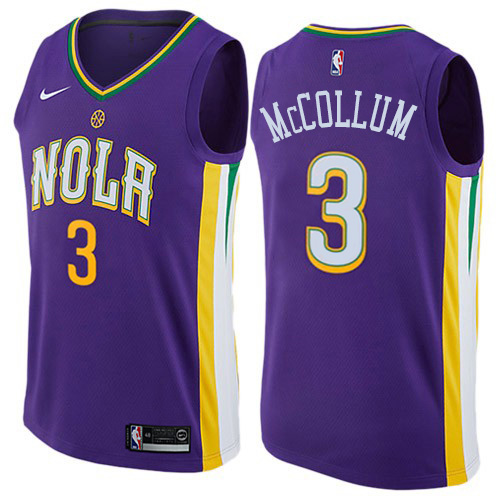 New Orleans Pelicans #3 C.J. McCollum Purple Womens Swingman City Edition Jersey Womens