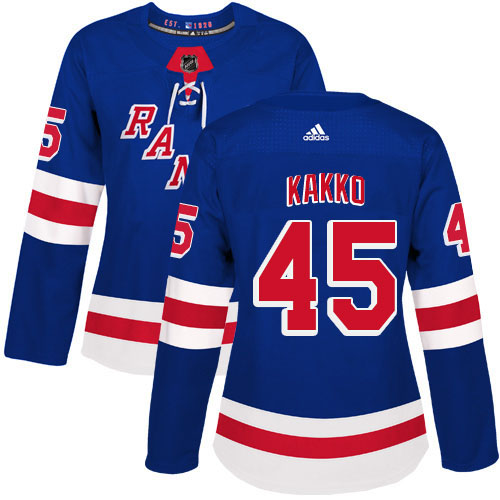 Adidas New York Rangers #45 Kappo Kakko Royal Blue Home Authentic Women's Stitched Jersey Womens