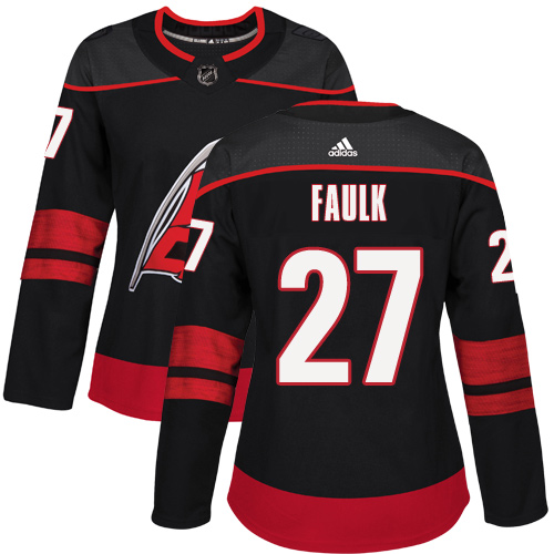 Adidas Carolina Hurricanes #27 Justin Faulk Black Alternate Authentic Women's Stitched Jersey Womens