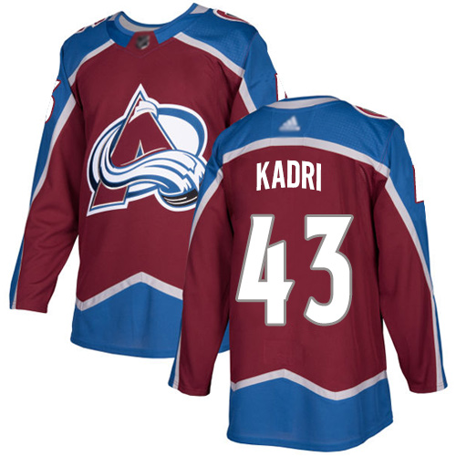 Adidas Colorado Avalanche #43 Nazem Kadri Burgundy Home Authentic Stitched Jersey Men's