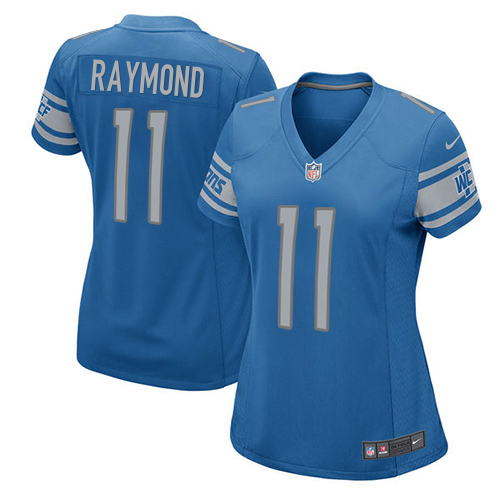 Lions #11 Kalif Raymond Light Blue Team Color Women's Stitched Elite Jersey