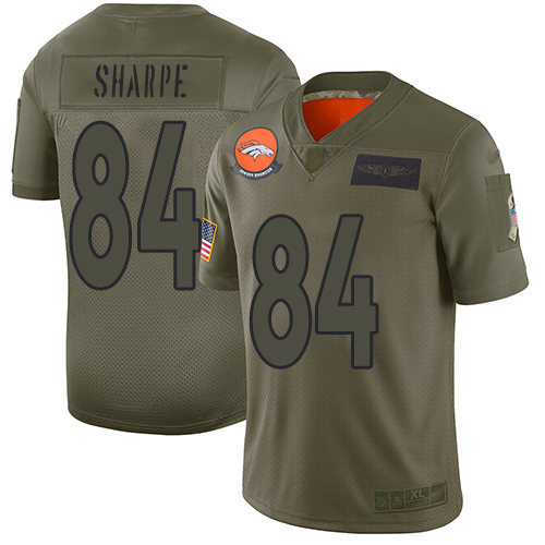 Denver Broncos #84 Shannon Sharpe Camo Men's Stitched Limited 2019 Salute To Service Jersey Men's
