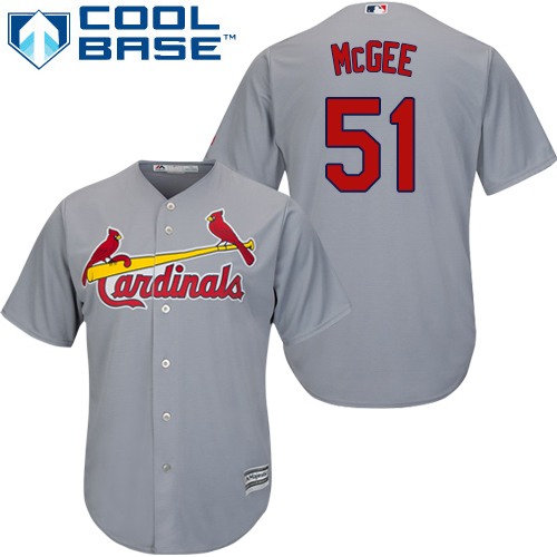 St.Louis Cardinals #51 Willie McGee Grey Cool Base Stitched Youth Jersey Youth