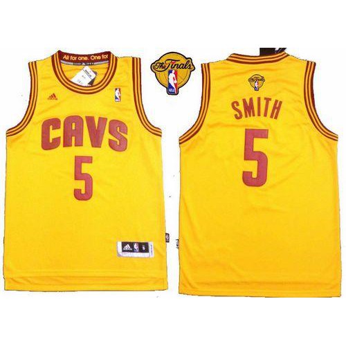 Revolution 30 Cleveland Cavaliers #5 J.R. Smith Yellow The Finals Patch Stitched Jersey Mens