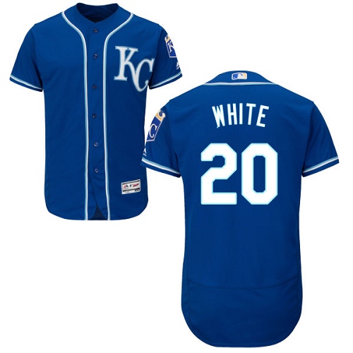 Kansas City Royals #20 Frank White Royal Blue Flexbase Authentic Collection Stitched Jersey Men's