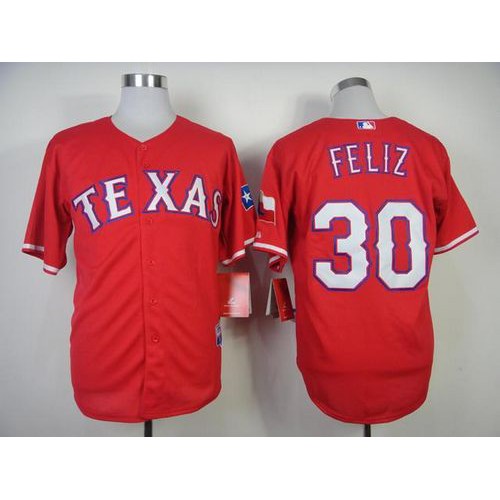 Texas Rangers #30 Naftali Feliz Stitched Red Cool Base Jersey Men's