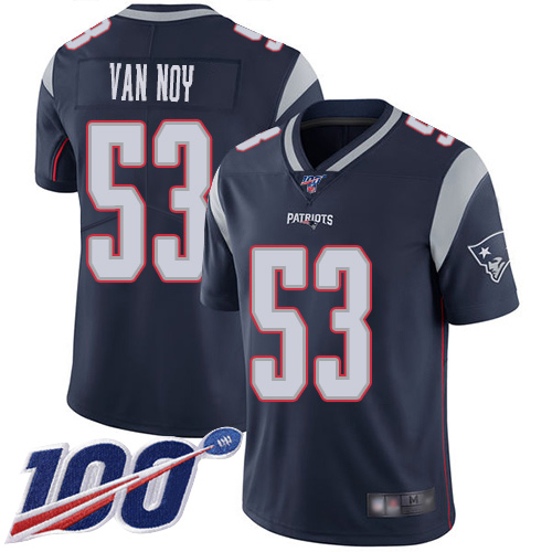 New England Patriots #53 Kyle Van Noy Navy Blue Team Color Men's Stitched 100th Season Vapor Limited Jersey Men's
