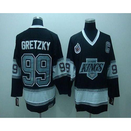 Los Angeles Kings #99 Wayne Gretzky Black CCM Throwback Embroidered Youth Jersey Youth