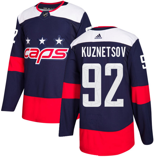 Adidas Washington Capitals #92 Evgeny Kuznetsov Navy Authentic 2018 Stadium Series Stitched Jersey Men's
