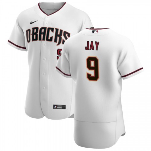 Arizona Arizona Diamondbacks #9 Jon Jay Men's White Crimson Authentic Home Team Jersey Men's