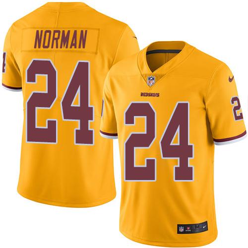Washington Commanders #24 Josh Norman Gold Youth Stitched Limited Rush Jersey Youth