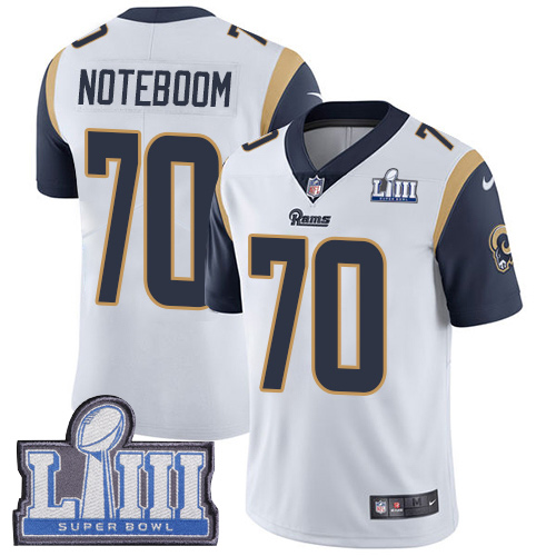 Los Angeles Rams #70 Joseph Noteboom White Super Bowl LIII Bound Men's Stitched Vapor Untouchable Limited Jersey Men's