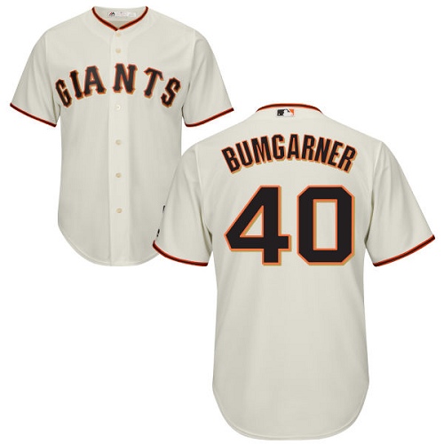 San Francisco Giants #40 Madison Bumgarner Cream Stitched Youth Jersey Youth