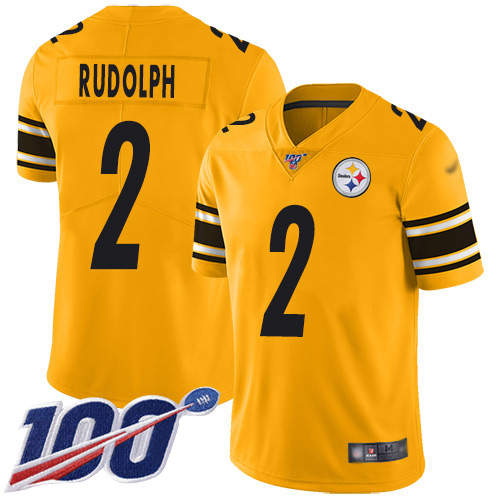 Pittsburgh Steelers #2 Mason Rudolph Gold Men's Stitched Limited Inverted Legend 100th Season Jersey Men's