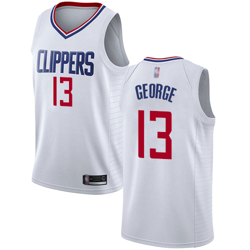 Los Angeles Clippers #13 Paul George White Womens Swingman Association Edition Jersey Womens