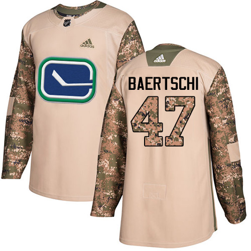 Adidas Vancouver Canucks #47 Sven Baertschi Camo Authentic 2017 Veterans Day Youth Stitched Jersey Youth