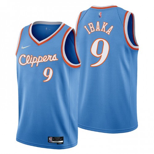 Los Angeles Los Angeles Clippers #9 Serge Ibaka Mens Blue 2021/22 Swingman Jersey - City Edition Mens