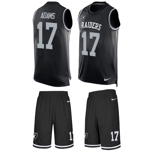 Raiders #17 Davante Adams Black Team Color Men's Stitched Limited Tank Top Suit Jersey