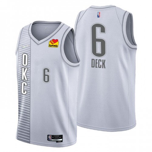 Oklahoma City Oklahoma City Thunder #6 Gabriel Deck Mens Gray 2021/22 Swingman Jersey - City Edition Mens