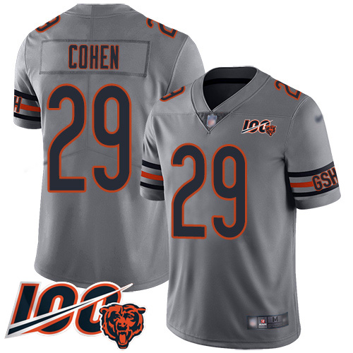 Bears #29 Tarik Cohen Silver Youth Stitched Limited Inverted Legend 100th Season Jersey