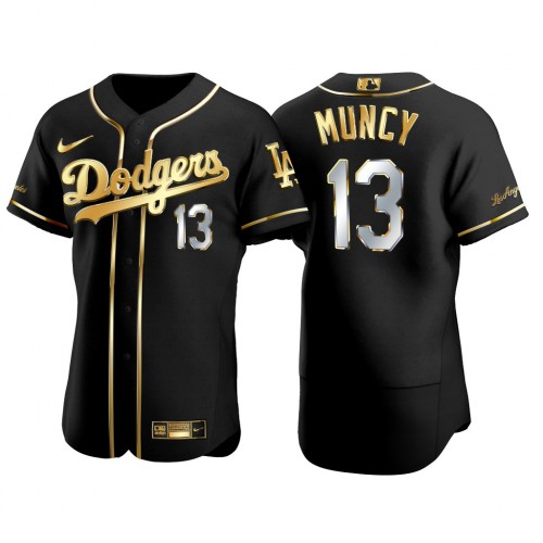 Los Angeles Los Angeles Dodgers #13 Max Muncy Men's Authentic 2021 Gold Program Jersey Black Men's