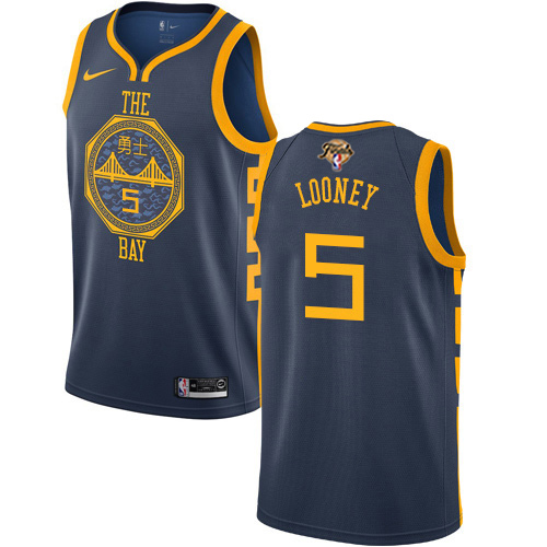 Golden State Warriors #5 Kevon Looney Navy Swingman City Edition 2022 Finals Jersey Mens