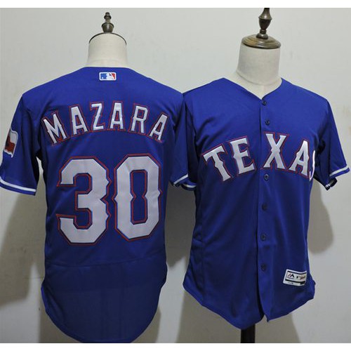 Texas Rangers #30 Nomar Mazara Blue Flexbase Authentic Collection Stitched Jersey Men's