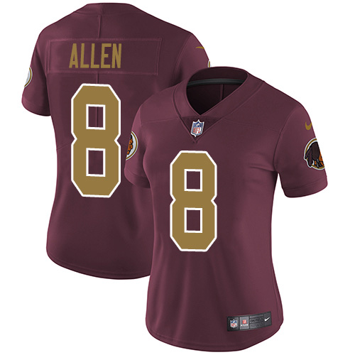 Washington Commanders #8 Kyle Allen Burgundy Red Alternate Women's Stitched Vapor Untouchable Limited Jersey Womens