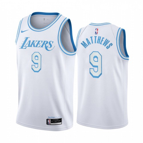 Los Angeles Lakers #9 Wesley Matthews White Womens Swingman 2020-21 City Edition Jersey Womens