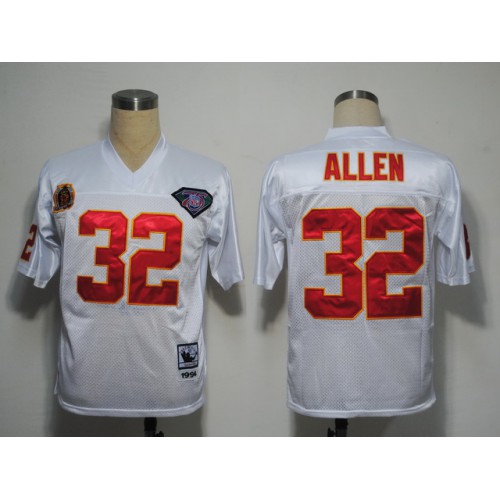 Mitchell And Ness Kansas City Chiefs #32 Marcus Allen White 75TH Stitched Jersey Men's