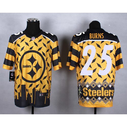 Pittsburgh Steelers #25 Artie Burns Gold Men's Stitched Elite Noble Fashion Jersey Men's
