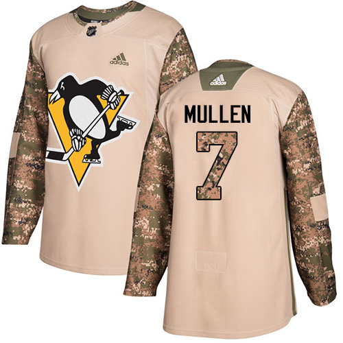 Adidas Pittsburgh Penguins #7 Joe Mullen Camo Authentic 2017 Veterans Day Stitched Jersey Men's