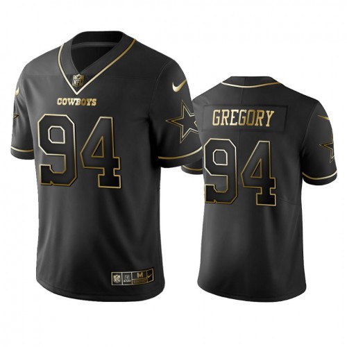 Dallas Cowboys #94 Randy Gregory Black Golden Limited Edition Stitched Jersey Men's