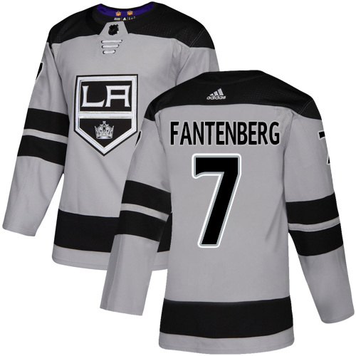Adidas Los Angeles Kings #7 Oscar Fantenberg Gray Alternate Authentic Stitched Jersey Men's