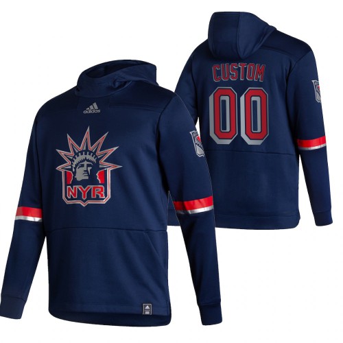 New York Rangers Custom Adidas Reverse Retro Pullover Hoodie Navy