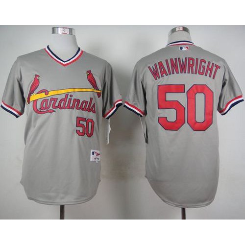 St.Louis Cardinals #50 Adam Wainwright Grey 1978 Turn Back The Clock Stitched Jersey Men's