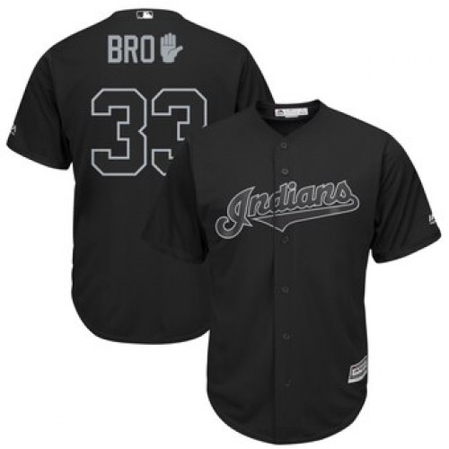 Cleveland Guardians #33 Brad Hand Majestic 2019 Players' Weekend Cool Base Player Jersey Black Men's