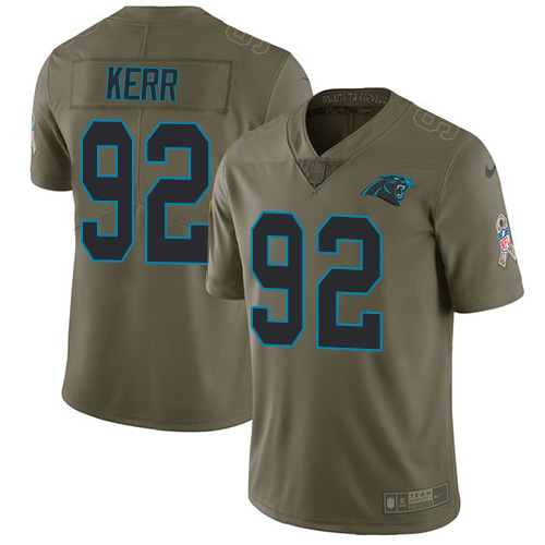 Carolina Panthers #92 Zach Kerr Olive Youth Stitched Limited 2017 Salute To Service Jersey Youth