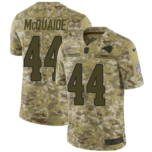 Los Angeles Rams #44 Jacob McQuaide Camo Youth Stitched Limited 2018 Salute to Service Jersey Youth