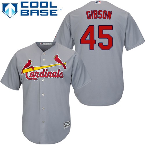 St.Louis Cardinals #45 Bob Gibson Grey Cool Base Stitched Youth Jersey Youth