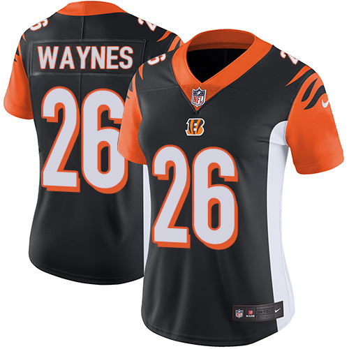Cincinnati Bengals #26 Trae Waynes Black Team Color Women's Stitched Vapor Untouchable Limited Jersey Womens