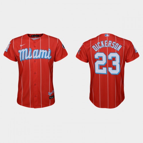 Miami Miami Marlins #23 Corey Dickerson Youth 2021 City Connect Authentic Jersey Red Youth