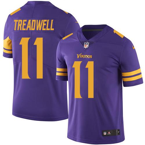 Minnesota Vikings #11 Laquon Treadwell Purple Youth Stitched Limited Rush Jersey Youth
