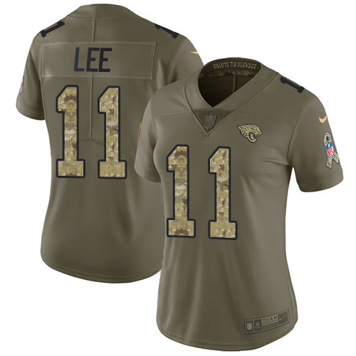 Jacksonville Jaguars #11 Marqise Lee Olive/Camo Women's Stitched Limited 2017 Salute to Service Jersey Womens