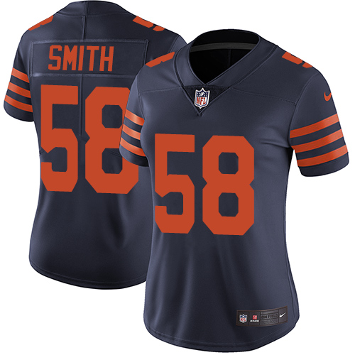 Chicago Bears #58 Roquan Smith Navy Blue Alternate Women's Stitched Vapor Untouchable Limited Jersey Womens