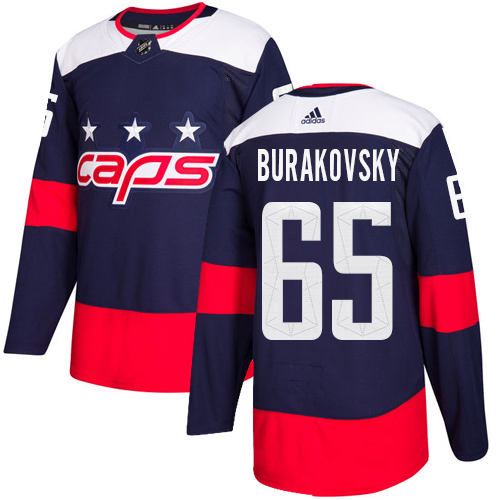 Adidas Washington Capitals #65 Andre Burakovsky Navy Authentic 2018 Stadium Series Stitched Jersey Men's