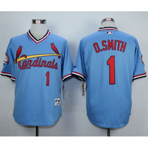 St.Louis Cardinals #1 Ozzie Smith Blue 1982 Turn Back The Clock Stitched Jersey Men's