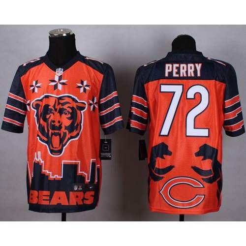 Chicago Bears #72 William Perry Orange Men's Stitched Elite Noble Fashion Jersey Men's