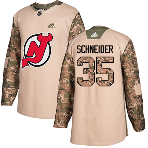 Adidas New Jersey Devils #35 Cory Schneider Camo Authentic 2017 Veterans Day Stitched Jersey Men's