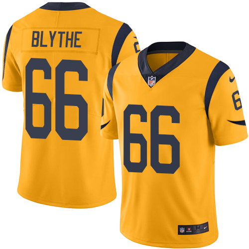 Los Angeles Rams #66 Austin Blythe Gold Youth Stitched Limited Rush Jersey Youth